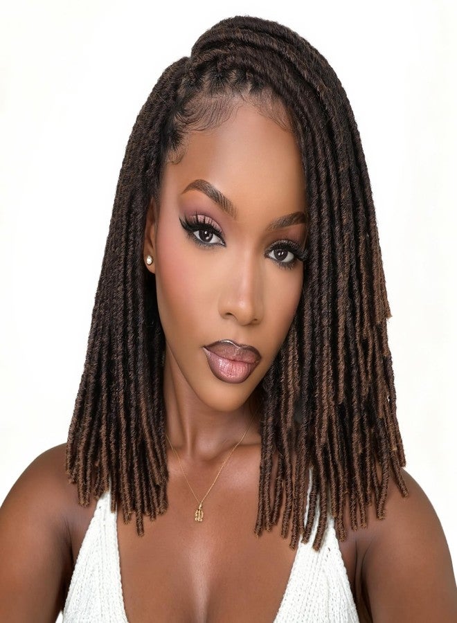 FAVE Soft Faux Locs Wig Synthetic Full Double Lace Dreadlock Wig Ombre Brown Braided Wigs for Black Women Dreads Wig for Women Natural Looking Part Free（Natural Color,280g） - Image 1